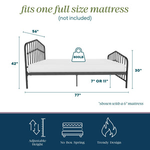 Novogratz Bushwick Metal Bed - Black - Full