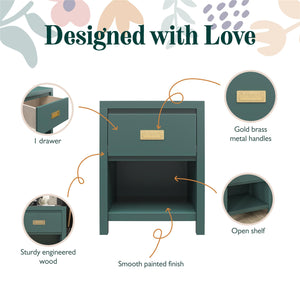 Max & Finn Haven Nightstand - Hunter Green