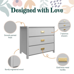 Max & Finn Haven 3-Drawer Dresser - Dove Gray