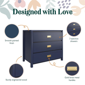 Max & Finn Haven 3-Drawer Dresser - Navy