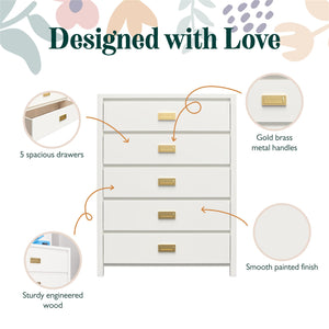 Max & Finn Haven 5-Drawer Dresser - White