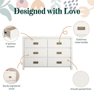 Max & Finn Haven 6-Drawer Dresser - White