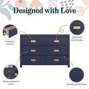 Max & Finn Haven 6-Drawer Dresser - Navy