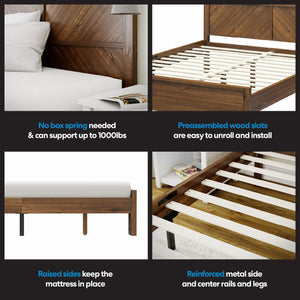 DHP Archer Wood Bed Frame with Headboard, Queen, Prominence - Prominence - Queen