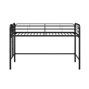 RealRooms Kaylee Junior Metal Loft Bed, Twin, Black - Black - Twin