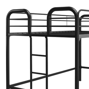 RealRooms Kaylee Junior Metal Loft Bed, Twin, Black - Black - Twin