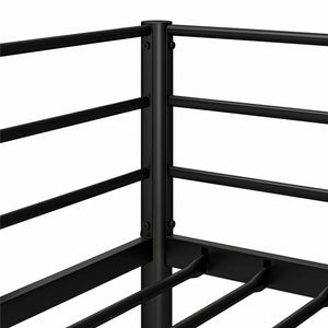 DHP Elara Low Metal Bunk Bed, Twin Over Twin, Black - Black - Twin-Over-Twin