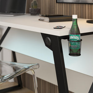 NTense Genesis Adjustable Gaming Desk - White