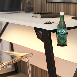 NTense Genesis Adjustable Gaming Desk - White
