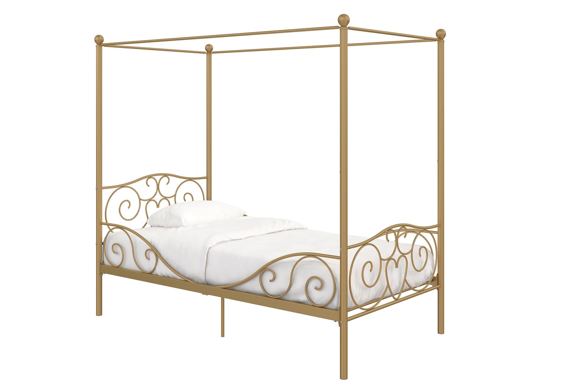 DHP Canopy Metal Bed - Gold - Twin