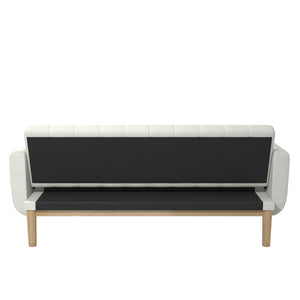 RealRooms Barrie Futon Sofa Bed - Ivory Teddy - 3-Seater