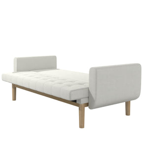 RealRooms Barrie Futon Sofa Bed - Ivory Teddy - 3-Seater