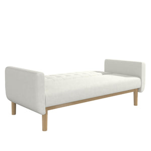 RealRooms Barrie Futon Sofa Bed - Ivory Teddy - 3-Seater