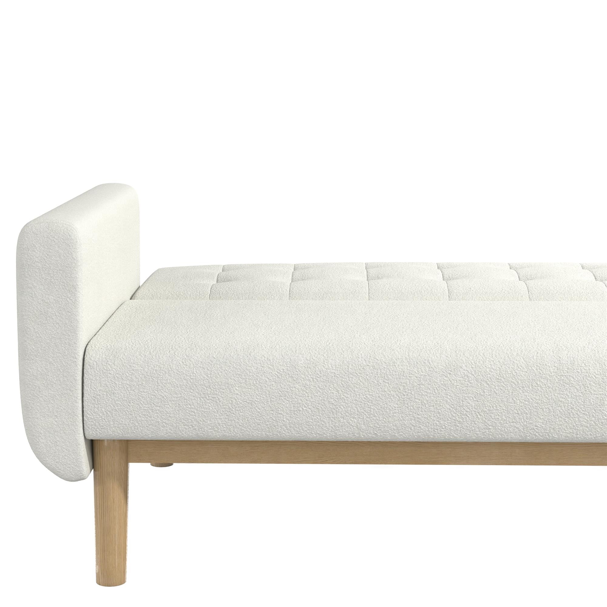 RealRooms Barrie Futon Sofa Bed - Ivory Teddy - 3-Seater
