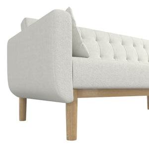 RealRooms Barrie Futon Sofa Bed - Ivory Teddy - 3-Seater
