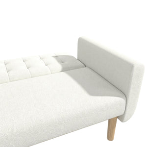RealRooms Barrie Futon Sofa Bed - Ivory Teddy - 3-Seater