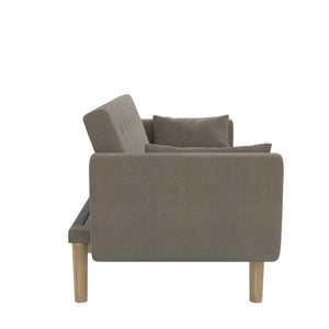 RealRooms Barrie Futon Sofa Bed - Pebble Gray - 3-Seater