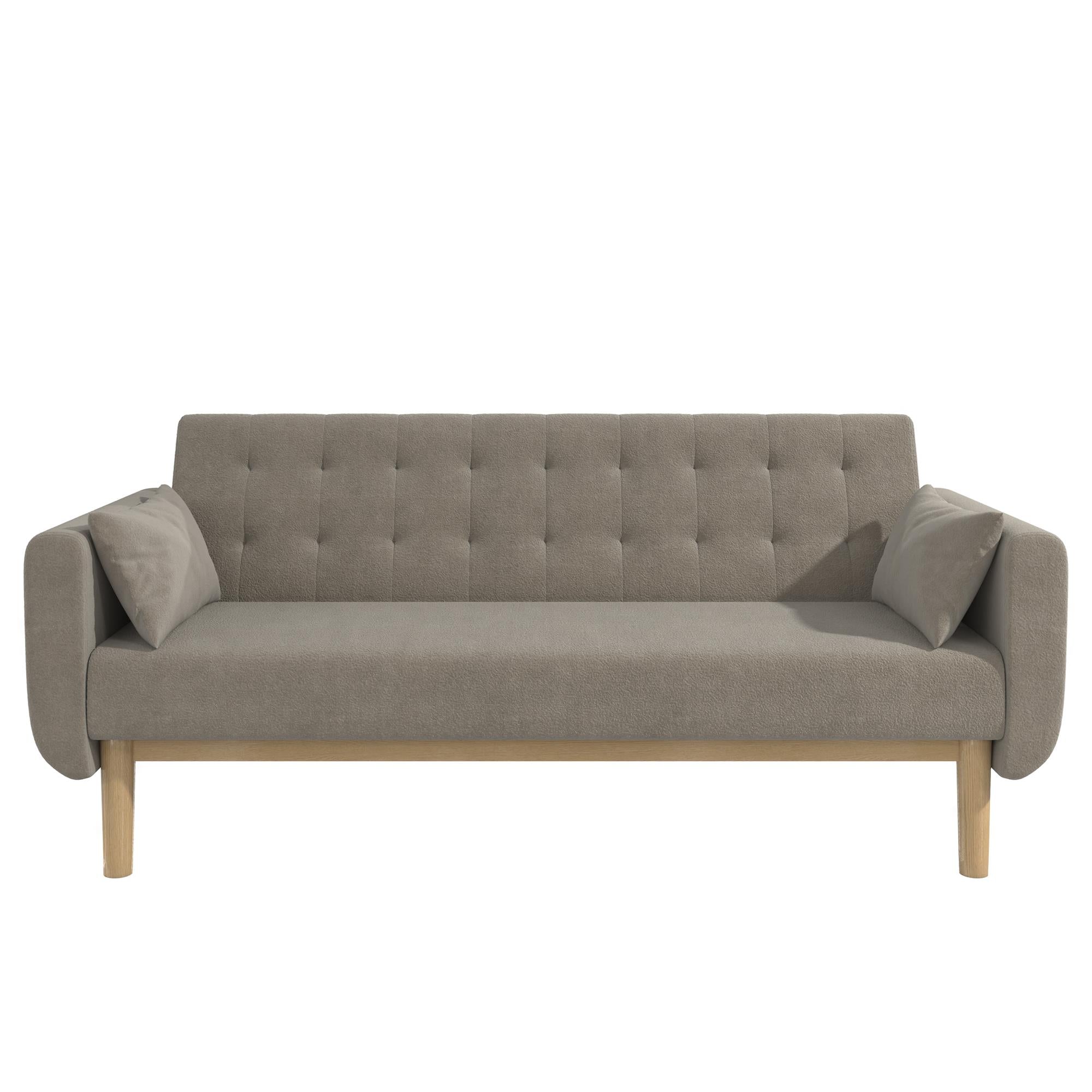 RealRooms Barrie Futon Sofa Bed - Pebble Gray - 3-Seater