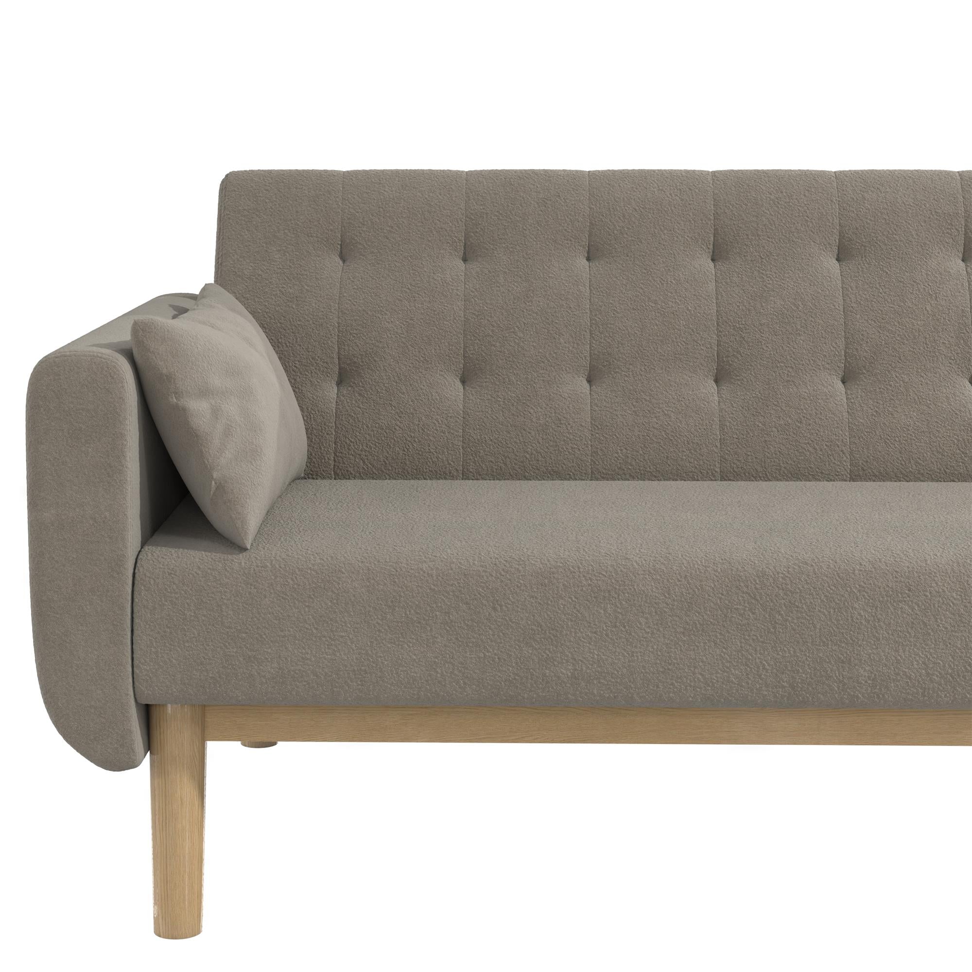 RealRooms Barrie Futon Sofa Bed - Pebble Gray - 3-Seater