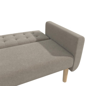 RealRooms Barrie Futon Sofa Bed - Pebble Gray - 3-Seater