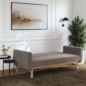 RealRooms Barrie Futon Sofa Bed - Pebble Gray - 3-Seater
