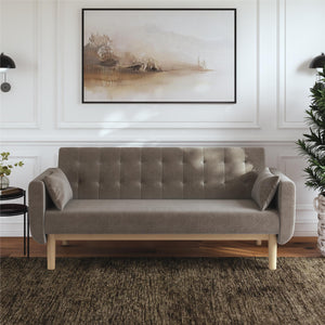 RealRooms Barrie Futon Sofa Bed - Pebble Gray - 3-Seater