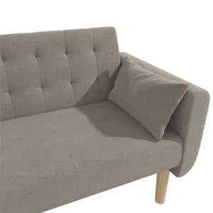 RealRooms Barrie Futon Sofa Bed - Pebble Gray - 3-Seater