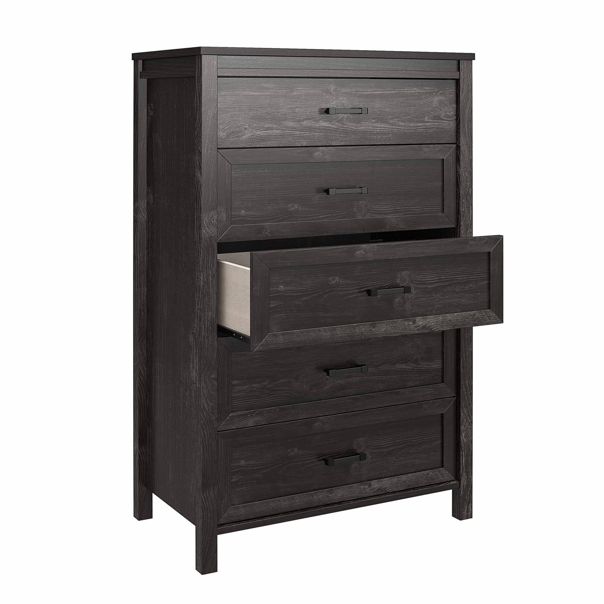 Ameriwood Home Beaumont 5 Drawer Dresser - Black Oak - 5 Drawer