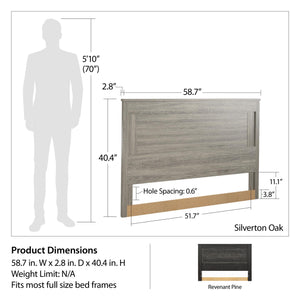 Ameriwood Home Beaumont Full Headboard - Gray Oak