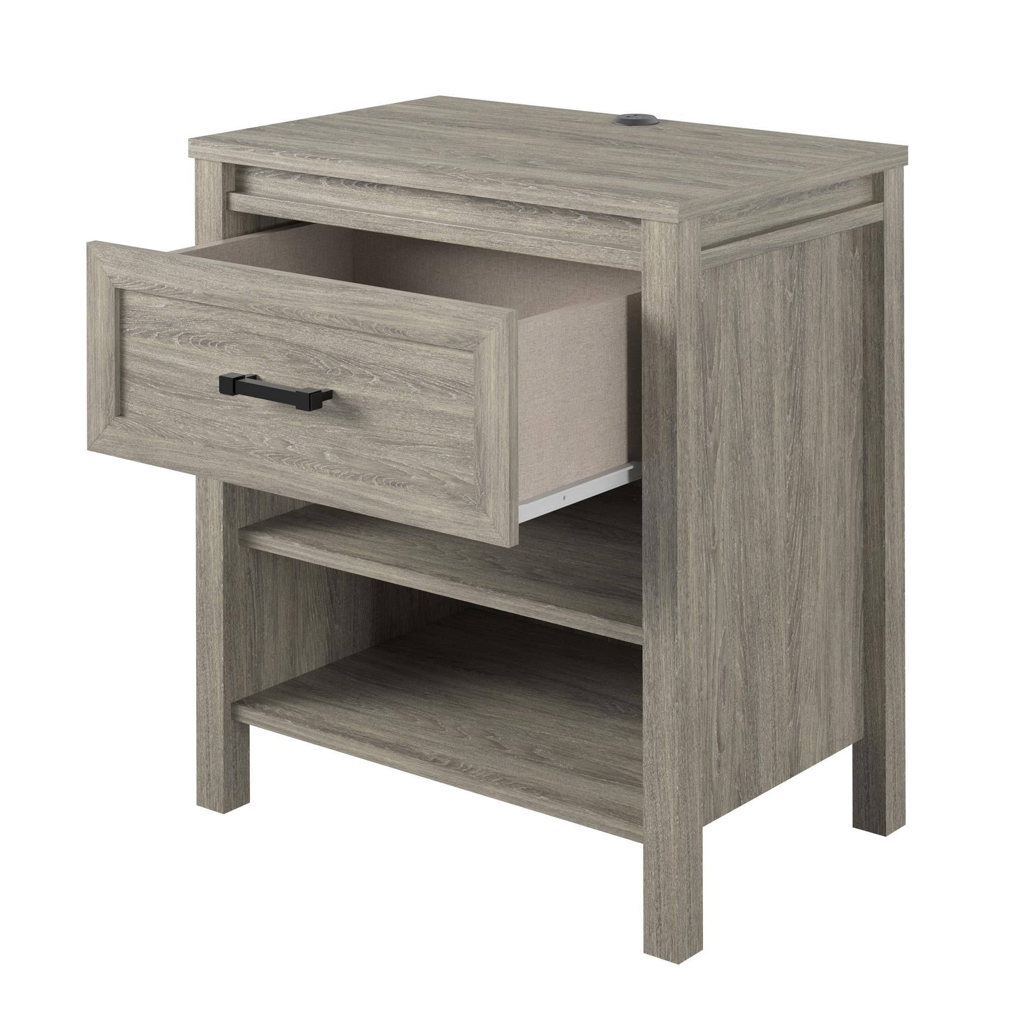 Ameriwood Home Beaumont Nightstand with 2 USB Ports - Gray Oak