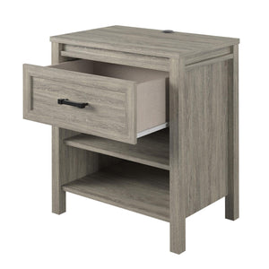 Ameriwood Home Beaumont Nightstand with 2 USB Ports - Gray Oak