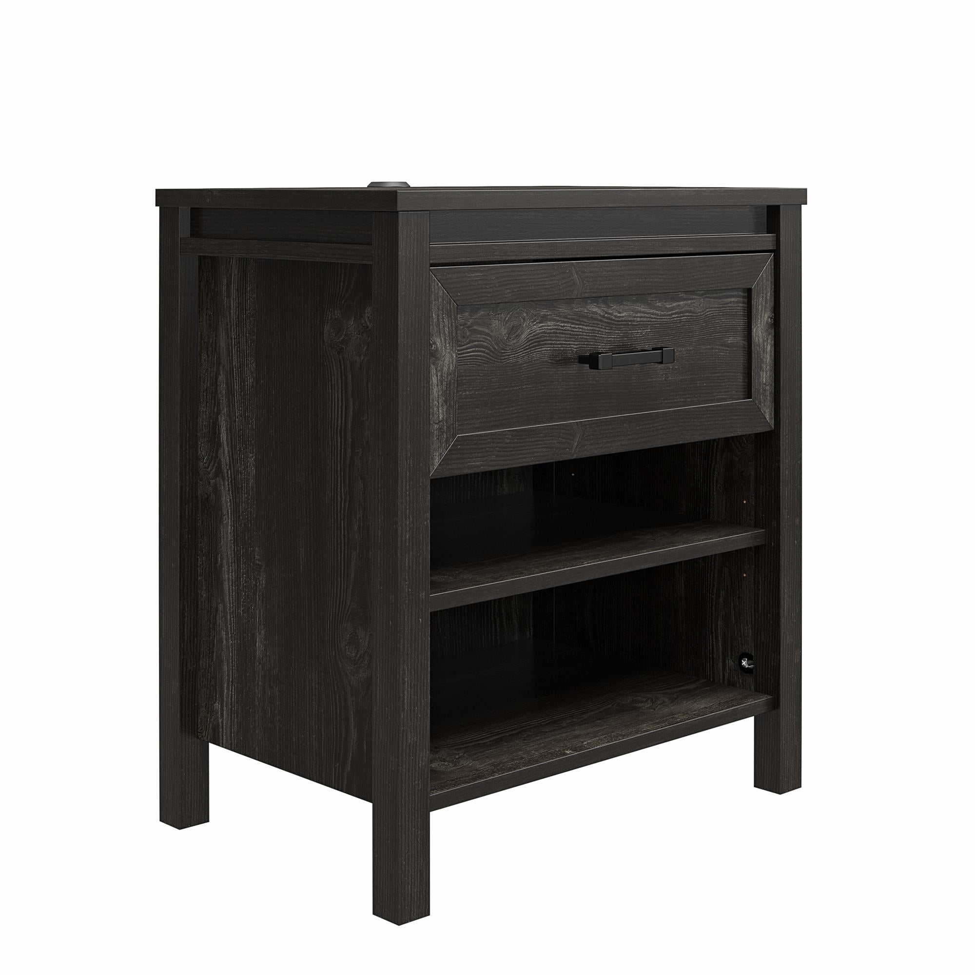 Ameriwood Home Beaumont Nightstand with 2 USB Ports - Black Oak