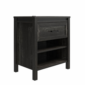 Ameriwood Home Beaumont Nightstand with 2 USB Ports - Black Oak