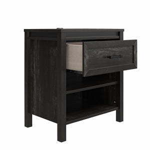 Ameriwood Home Beaumont Nightstand with 2 USB Ports - Black Oak