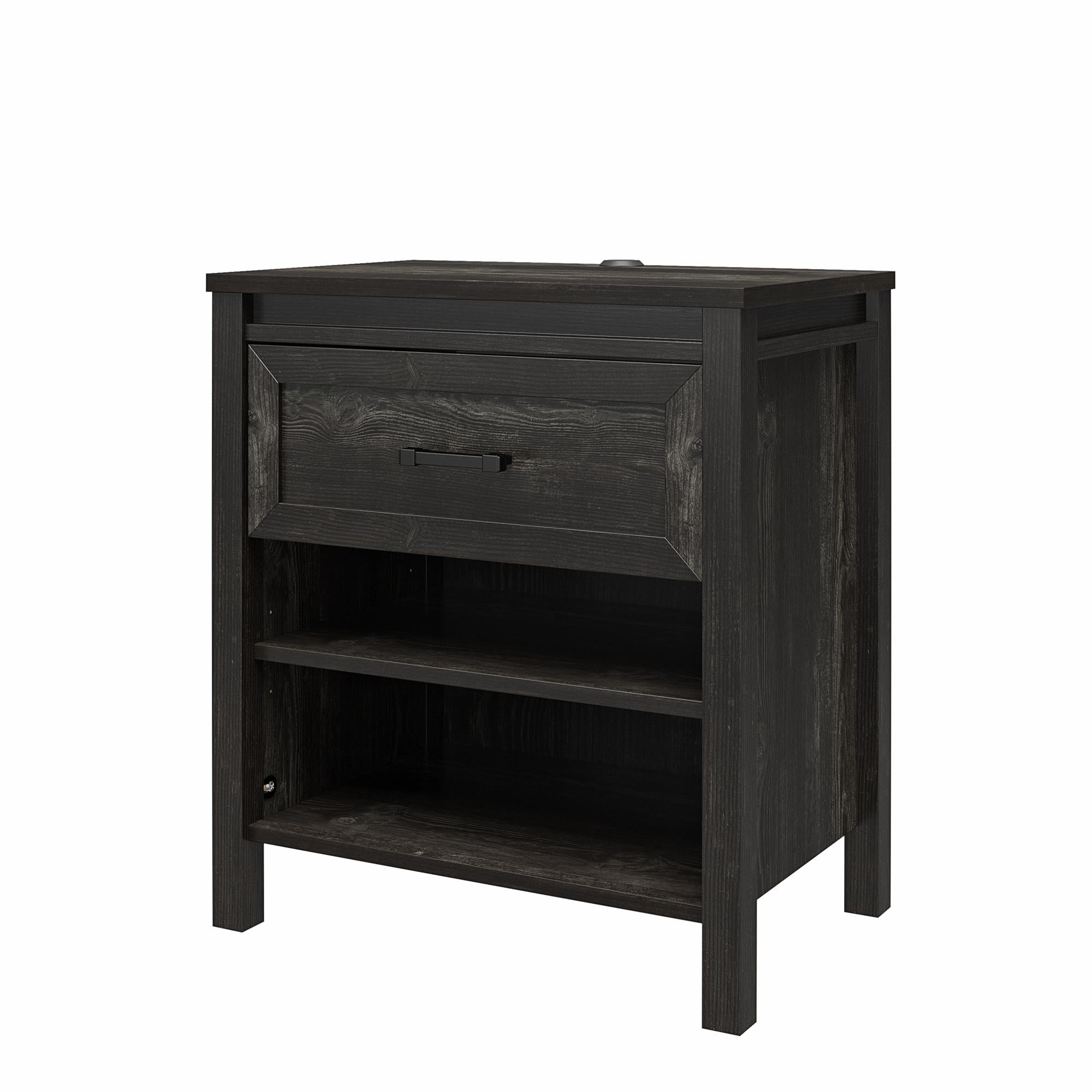 Ameriwood Home Beaumont Nightstand with 2 USB Ports - Black Oak
