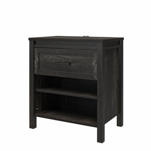 Ameriwood Home Beaumont Nightstand with 2 USB Ports - Black Oak