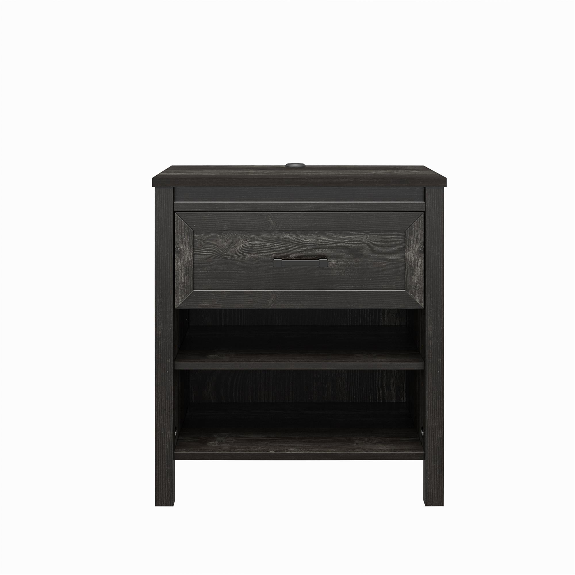 Ameriwood Home Beaumont Nightstand with 2 USB Ports - Black Oak
