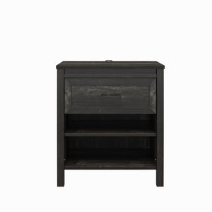 Ameriwood Home Beaumont Nightstand with 2 USB Ports - Black Oak