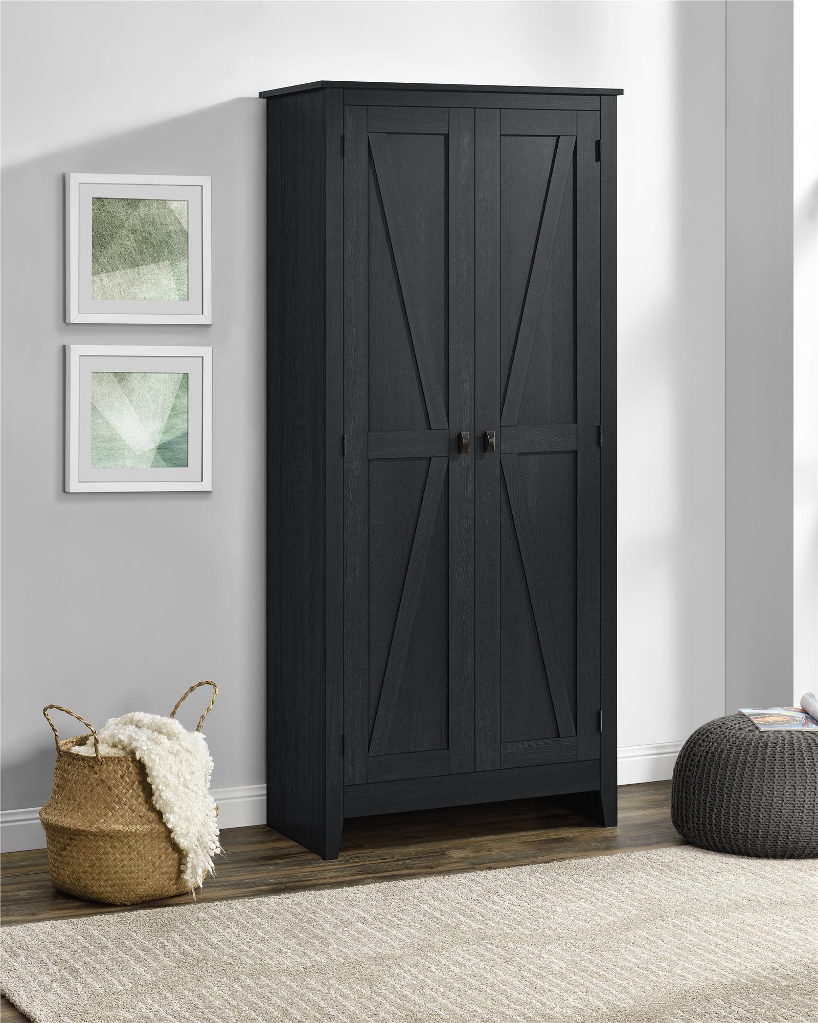 Systembuild Evolution Farmington 31.5" Wide Storage Cabinet - Black Oak