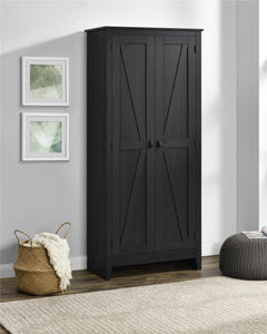 Systembuild Evolution Farmington 31.5" Wide Storage Cabinet - Black Oak