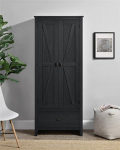 Systembuild Evolution Farmington 30" Wide Storage Cabinet - Black Oak