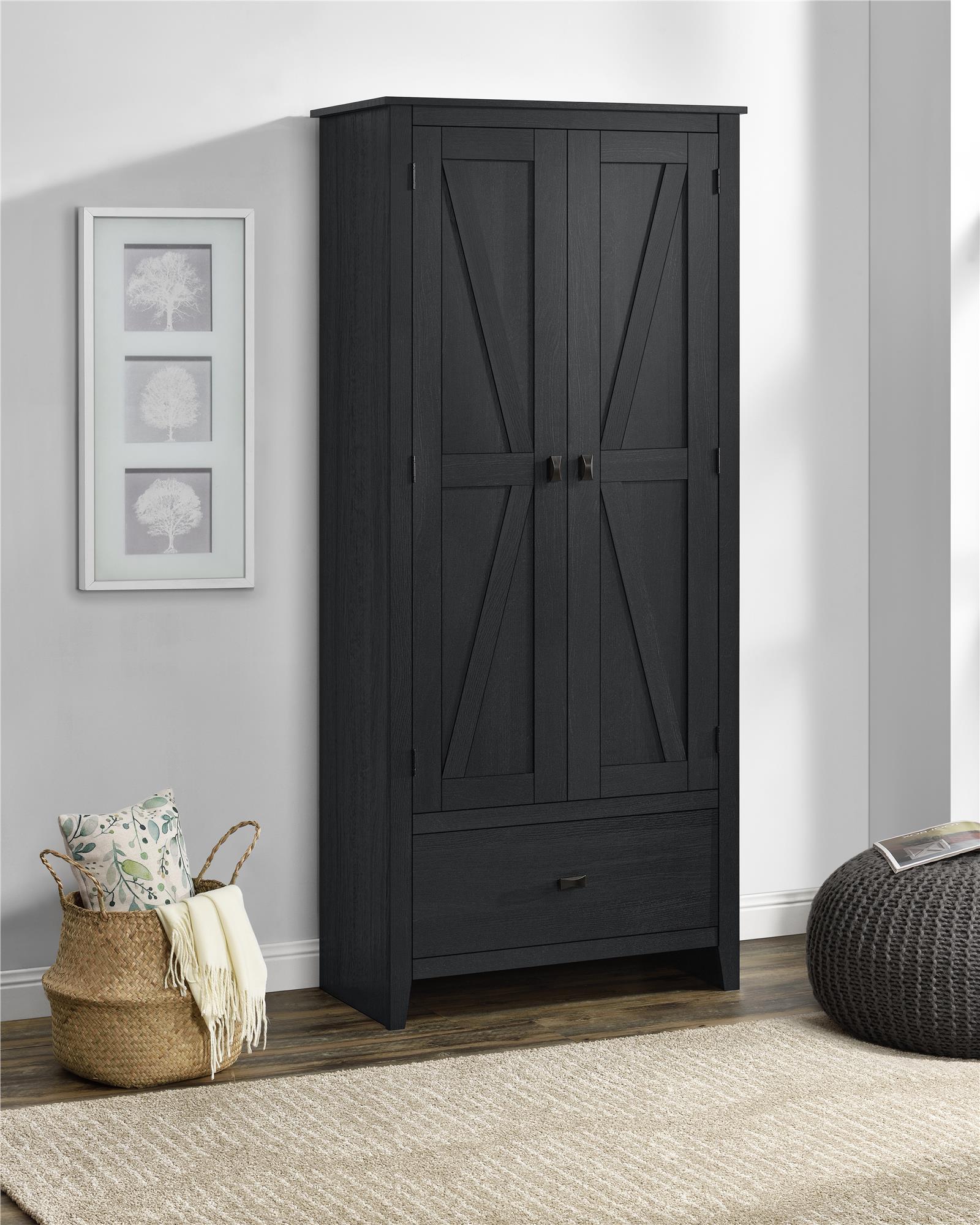 Systembuild Evolution Farmington 30" Wide Storage Cabinet - Black Oak