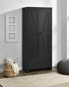 Systembuild Evolution Farmington 30" Wide Storage Cabinet - Black Oak