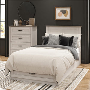 Ameriwood Home Rue Lane Twin Platform Bed with Storage Drawer - Ivory Oak