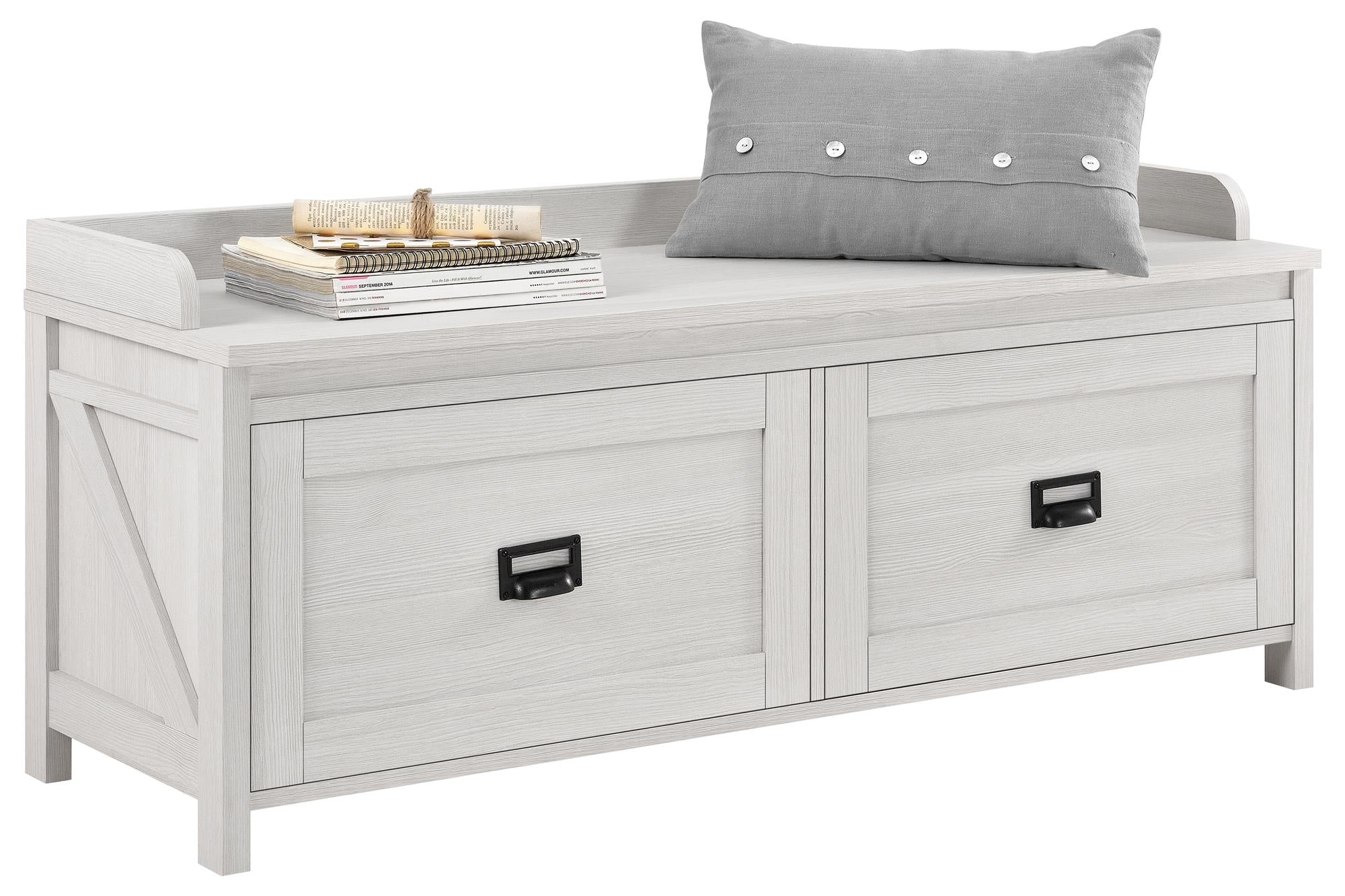 Systembuild Evolution Farmington Entryway Storage Bench - Ivory Pine