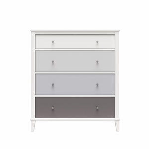 Ameriwood Home Multi-Colored 4 Drawer Dresser - White