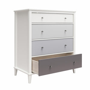 Ameriwood Home Multi-Colored 4 Drawer Dresser - White
