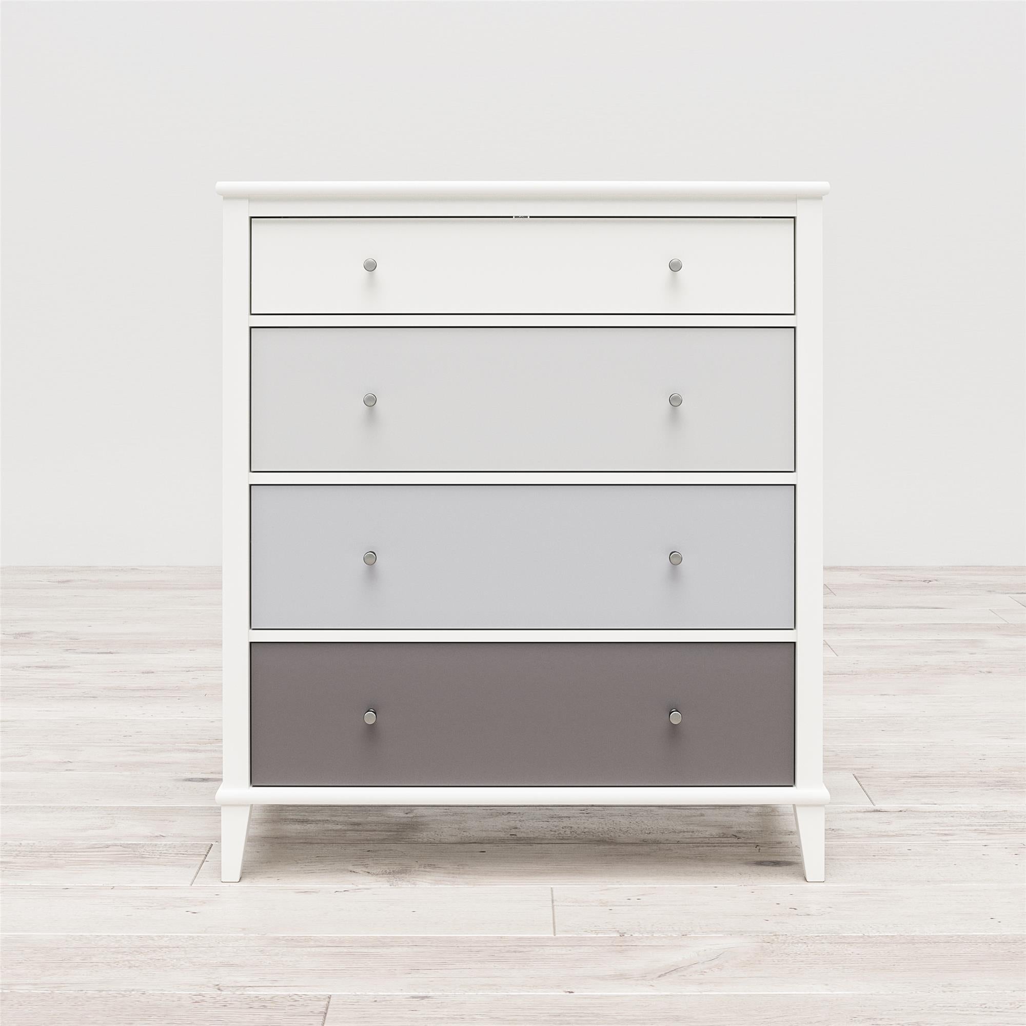 Ameriwood Home Multi-Colored 4 Drawer Dresser - White