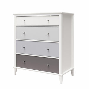 Ameriwood Home Multi-Colored 4 Drawer Dresser - White