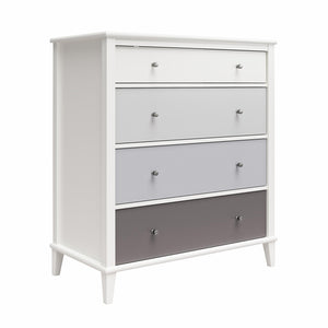 Ameriwood Home Multi-Colored 4 Drawer Dresser - White